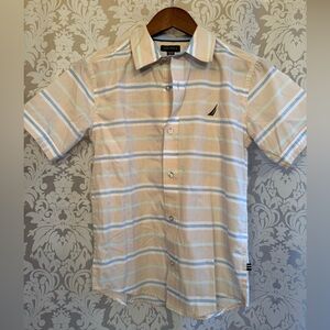 Nautica Men's Beige Striped Shirt